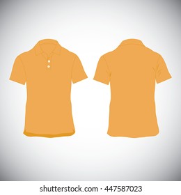 T shirt orange template. Front and back