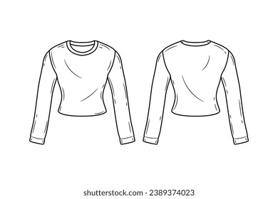 t shirt outline illustration. hand drawn t shirt sketch. t shirt template front and back view. vector drawing. t shirt isolated on white background. vector illustration. line art technical drawing.
