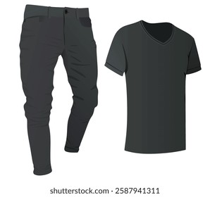 T shirt and pants. vector illustration