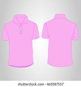T Shirt Pink Template Front Back Stock Vector (Royalty Free) 463587557 ...