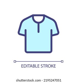 T shirt pixel perfect RGB color ui icon. Men clothing store. Online marketplace. Simple filled line element. GUI, UX design for mobile app. Vector isolated pictogram. Editable stroke. Arial font used