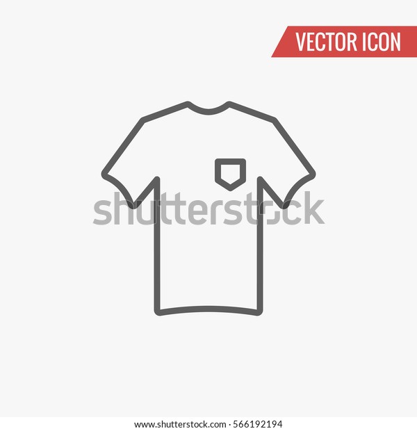 T Shirt Pocket Icon Thin Line Stock Vector Royalty Free