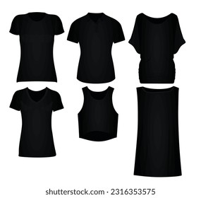 T shirt, polo t shirt, shirt, and sweatshirt set. vector illustration