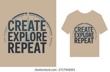 Camiseta y póster con texto repetido Crear Explore