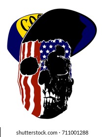 For t shirt print design skull american rap star