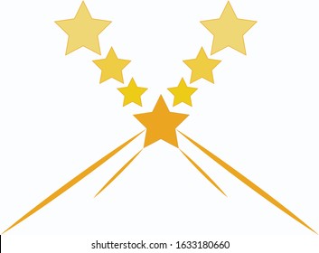 T shirt print golden stars rays in it