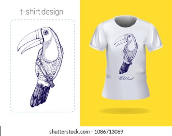 t shirt print Toucan design, vector illustration