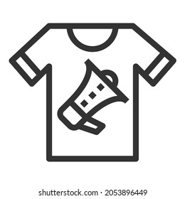 T SHIRT PRINTING LINE ICON LOGO VECTOR 
