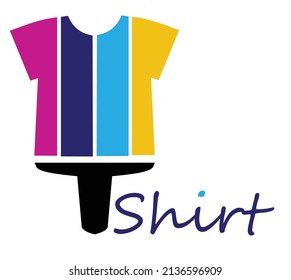 t shirt printing logo with color brush art