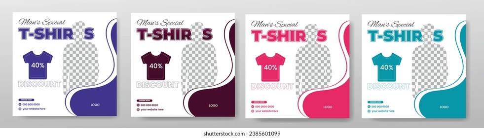 t shirt sale for social media post or square banner template design