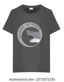 T shirt shark attack design. vector