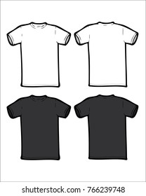 T shirt short B&W Vector