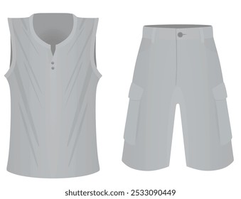 T shirt and shorts. vector