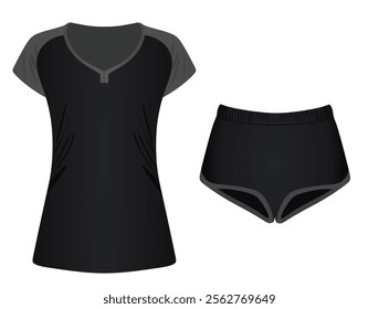 T shirt and shorts. vector