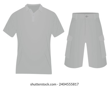 T shirt and shorts. vector illustration