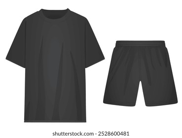 T shirt and shorts. vector illustration