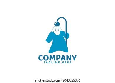 t shirt shower logo vector graphic for any business especially for laundry service, fashion shop, dry cleaning, etc.