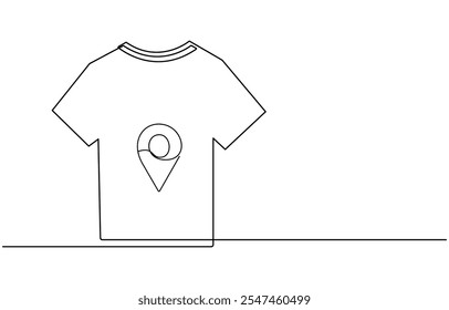 T shirt Single continuous line art Drawing