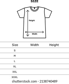 T Shirt Size Chart Without Number
