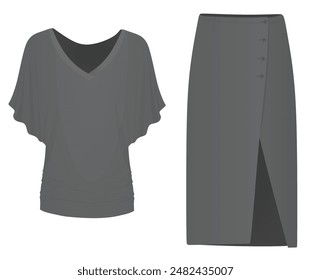 Camiseta y falda. Vector