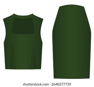 T shirt and skirt. vector	
