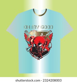 t shirt skull logo vector design