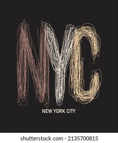 T shirt slogan hand draw new york city illustration art