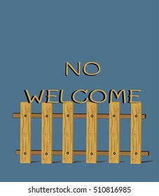 T shirt Slogan  vector No Welcome with fashion patch, pins T-shirt Print.