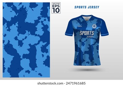 T shirt sport design template with abstract camouflage halftone pattern for soccer jersey. Tshirt mock up for sport club. Vector illustration