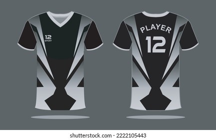T shirt sport white gradation and black for racing gaming football