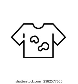 T shirt with stains. Pixel perfect, editable stroke