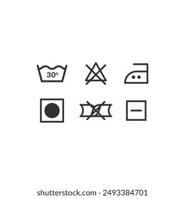 t shirt tags and Clothes care symbols Vector