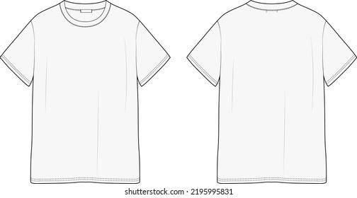 T Shirt Technical Drawing Men Meduim Stock Vector (Royalty Free ...