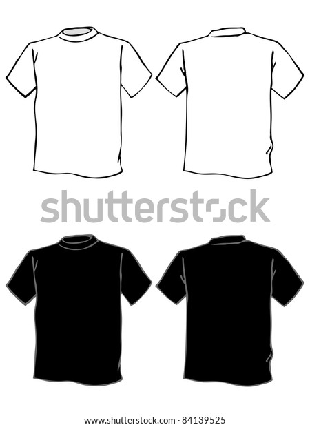 T Shirt Template Black White Isolated Stock Vector (Royalty Free ...