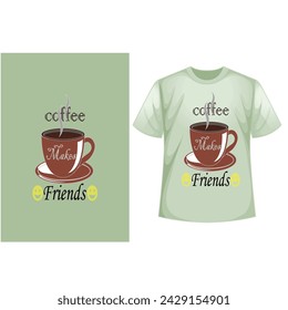 T shirt Template with a Cute Kawaii Cup Cartoon Character, Vector Illustration for Print on Demand Tee, Kawaii Apparel, Clothing, Screen Print svg