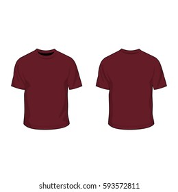 Download Plain Maroon Shirt Template - mockup