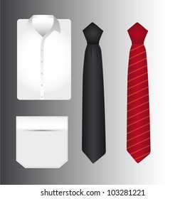 t shirt an tie over gray background. vector illustration