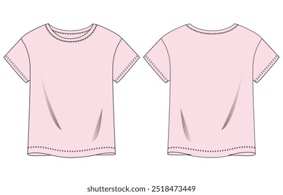 T shirt tops vector illustration purple color template for ladies