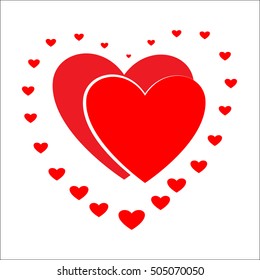 T shirt typography graphic with couple heart. Fashion print for sports wear. Template for t, apparel, card, poster. Design element. Couple heart as symbol of love. Vector illustration