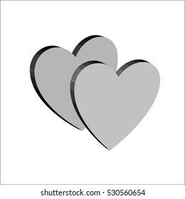 T shirt typography graphic with couple heart. Fashion print for sports wear. Template for t, apparel, card, poster. Design element. Couple heart as symbol of love. Vector illustration