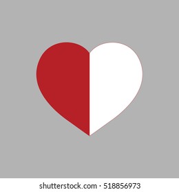 T shirt typography graphic with heart two color on gray background. Fashion print for sports wear. Template for t, apparel, card, poster. Design element. Heart as symbol of love. Vector illustration