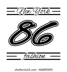 T shirt typography graphic New York city Brooklyn. Girl graphic style NYC. Fashion stylish print for sport wear. Emblem american college team. Template apparel, card, label, poster Vector illustration