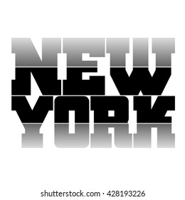 T shirt typography graphics New York. Athletic style NYC. Fashion stylish print for sports wear. Black and white emblem. Template for apparel, card, label, poster. Symbol big city. Vector illustration