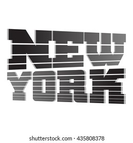 T shirt typography graphics New York. Athletic style NYC. Fashion stylish print for sports wear. Black and white emblem. Template for apparel, card, label, poster. Symbol big city. Vector illustration