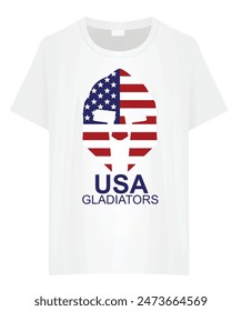T shirt USA gladiators design. vector