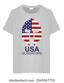 T shirt USA gladiators design. vector