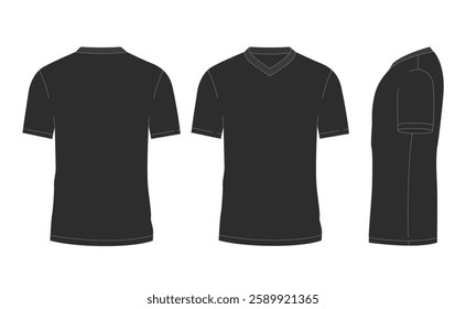 T shirt  V Neck design illustration for mockup 