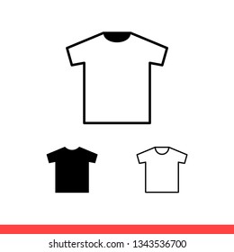 T shirt vector icon set, clothes symbol. Simple, flat design for web or mobile app