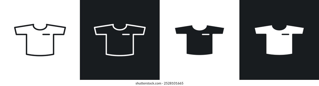 T shirt vector icon set in black and white