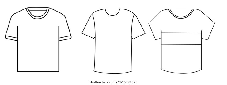 T shirt vector icon set of collections. Clothing symbol. Normal and Jersey T-shirt.